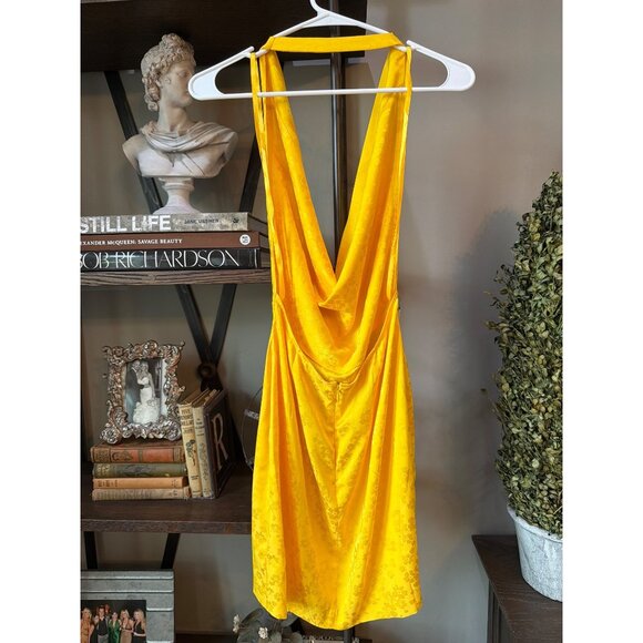 Ronny Kobo Marisa Halter Mini Dress Lemon Womens Size Medium - Picture 8 of 11